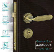 Plantex Triple Security Door Lock for Home/Main Door Lock Set with 3 Years of Warranty/Mortise Lock for Door with Brass Lock Body & Cylinder (7106 - Brass Antique)