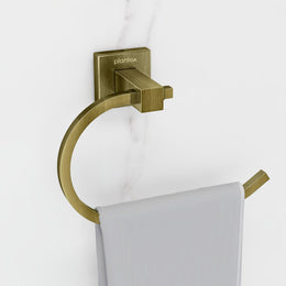 Plantex Stainless Steel Towel Holder for Bathroom/Towel Ring Holder/Napkin Holder for Washbasin/Napkin Ring/Bathroom Accessories-Pack of 1, Aqua (Brass Antique)