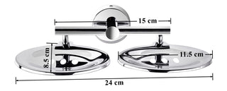 Plantex Maxx Stainless Steel Dual Soap Holder for Bathroom/Soap Dish/Bathroom Soap Stand/Bathroom Accessories (Chrome)