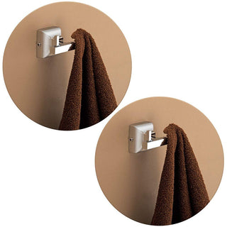 Plantex 304 Grade Stainless Steel Robe Hook/Cloth-Towel Hanger/Door Hanger-Hook/Bathroom Accessories - Pack of 2, Squaro (Chrome)