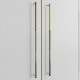 Plantex Stainless Steel & Aluminium Cabinet Handle/600mm Wardrobe Door Handle/Cupboard Pull-Push Handles for Home/Office - Pack of 2 (Green & Gold)