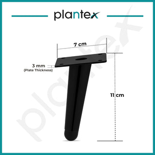 Plantex 4 Inch Sofa Legs for Bed Furniture/Sofa Legs for Table/Sofa Support Legs with Rubber Grip (Black, 8 Pcs)