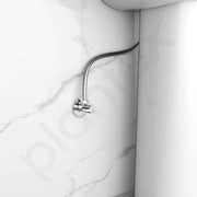 Plantex Angle Cocke for Bathroom with Brass Spindle/Single Lever Angle Valve with Wall Flange and Teflon Tape/Stop Cock for Wash Basin - Pack of 1 (Rio, Chrome)