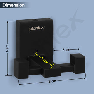 Plantex 304 Grade Stainless Steel Hooks for Hanging Clothes/Robe Hooks for Bathroom/Cloth Hanger for Wall - Black (Senso)