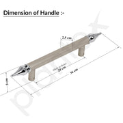 Plantex Heavy Duty Main Door Handle - 14 Inch Pull Push Handle - Satin White & Chrome Finish - Pack of 1 - 3 Years Warranty