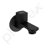 Plantex Single Knob Water Tap for Bathroom with Water-Saving Aerator/Wall Mount Bib Cock with Wall Flange and Teflon Tape/Brass Spindle Bib Tap for Home (Black)