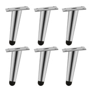 Plantex 4 Inch Sofa Legs for Bed Furniture/Sofa Legs for Table/Sofa Support Legs with Rubber Grip (Chrome Finish, 6 Pcs)