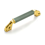 Plantex Aluminium Cabinet Handle/128mm Wardrobe Handle for Home/Cupboard Door Pull-Push Handles for Office - Pack of 1 (Green & Gold)