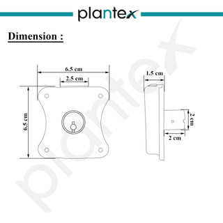 Plantex Drawer Lock/20mm Brass Lock for Cupboard/Multipurpose Cupboard Lock with Key for Home/Office - Pack of 2 (Satin)