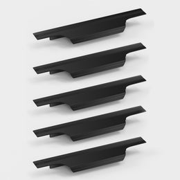 Plantex Profile Handle for Kitchen Cabinet/6 Inch Aluminium Drawer Profile Handle/Wardrobe Pull Handle for Home/Office/Hotel - Pack of 5 (Black)