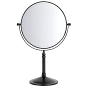 Plantex Premium Brass Magnifying Mirror/Dual Side Shaving Mirror for Bathroom With 5x/1x Magnification/Tabletop Vanity Hand Mirrors Stand (8 Inch-Black/Tabletop)