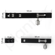 Plantex Stainless Steel Tower Bolt/Tower Bolt for Home,Offices Doors & Windows/4 Inch Tower Bolt for Main Door/Door Latch/Kundi/Chitakini/Door Latch for Windows - Pack of 3 (Black)