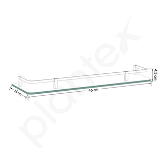 Plantex Heavy Duty Glass Shelves for Bathroom/Kitchen Storage Shelves Wall Mounted/Living Room Frosted Glass Shelves, (Antique Brass, 18x6 Inches) - Pack of 3