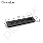 Plantex Sliding Door Handle/Concealed Handle for Sliding Door/160mm Concealed Handle for Wardrobe/Kitchen Cabinet - Pack of 4 (Black)
