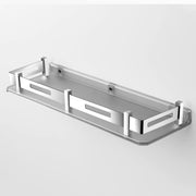 Plantex Unbreakable Plastic Bathroom Shelf for Wall/Kitchen Wall Shelf with Stainless Steel Railing/Living Room Multipurpose Wall Mounted Shelf (Transparent)