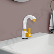 Plantex PTMT EDS-126 Single Lever Sink Tap with Teflon Tape/Kitchen Sink Tap 360Ã‚Â° Swivel Spout with Water Saving for Kitchen Tap (Yellow & White)