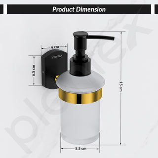 Plantex 304 Grade Stainless Steel Liquid Soap Dispenser/Shampoo Dispenser/Handwash Dispenser/Bathroom Accessories - Pack of 1 (Parv-Gold & Black)