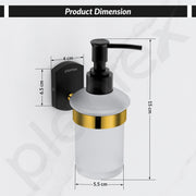Plantex 304 Grade Stainless Steel Liquid Soap Dispenser/Shampoo Dispenser/Handwash Dispenser/Bathroom Accessories - Pack of 1 (Parv-Gold & Black)