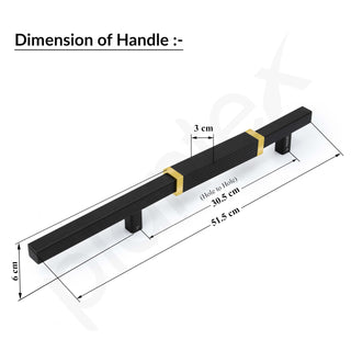 Plantex 20.5 Inch Main Door Handle/Aluminium Door Handle/Pull-Push Door Handle/Door Accessories (Pack of 1, Gold, Black)
