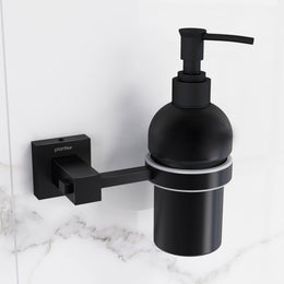 Plantex 304 Grade Stainless Steel Hand Wash Holder for Wash Basin Liquid Soap Dispenser/Bathroom Accessories - Splash (Black)