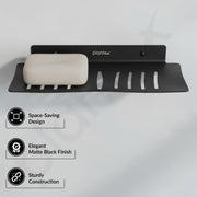 Plantex Stainless Steel Double Soap Dish/Stand/Holder/Tray for Bathroom and Kitchen/Bathroom Accessories - Wall Mount (Black)