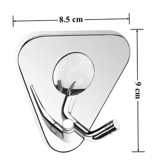 Plantex Pyramid High Grade Stainless Steel Robe Hook for Bathroom/Cloth Stand/Towel Hanger/Bathroom Accessories (Chrome) - Pack of 1