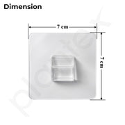 Plantex Self-Adhesive Single Sticker for Bathroom/Hanger for Bedroom/Livingroom/Magic Sticker for Wall/Strong Magic Adhesive Sticker for Kitchen Corner Shelf -Pack of 4 (7x7cm)