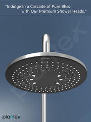 Plantex ABS Round Shower Head for Bathroom/Adjustable Head shower/360Â° Rotatable Rain Shower Head for Bathroom/Pressurized Shower Head/Showers for bathroom-Chrome & Matte Black