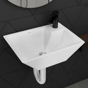 Plantex Platinum Ceramic Wall Mounted Basin/Corner Basin/Wash Basin for Bathroom/Wall Hung Washbasin/Sink for Restaurant, Hotel/10 Years Glaze Warranty by Plantex (Candy -15 x 11 x 5 Inch)
