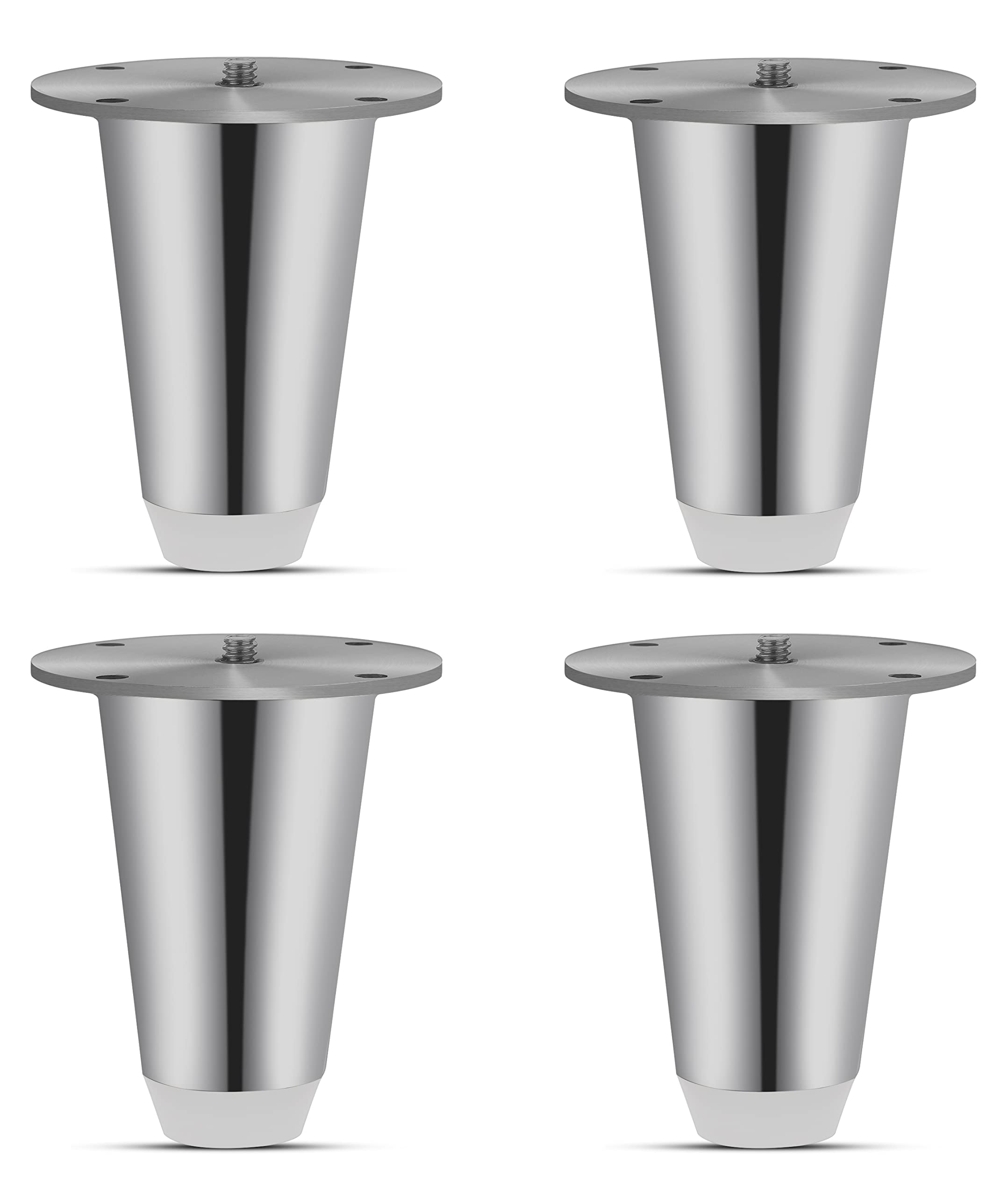 Plantex Heavy Duty Stainless Steel 3 inch Sofa Leg Bed Furniture Leg Pair for Home Furnitures DTS 53 Chrome 8 Pcs