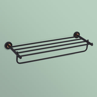 Plantex Brass with 304 Grade Stainless Steel Towel Hanger for Bathroom/Towel Rack/Towel Holder/Bathroom Accessories - RDAB (Black)