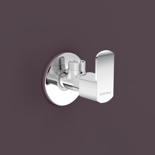 Plantex Single Lever Angle Valve for Bathroom with Brass Spindle/Angle Cock/Single Way Cock with Teflon Tap for Kitchen - Pack of 1 (CRM-1284-Chrome)