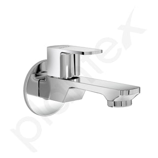 Plantex Single Lever Long Body Bib Tap for Bathroom with Water Saving Aerator/Tap for Wash Basin with Brass Spindle/Wall Mount Bib Tap with Wall Flange and Teflon Tape (SAGA-1292- Chrome)