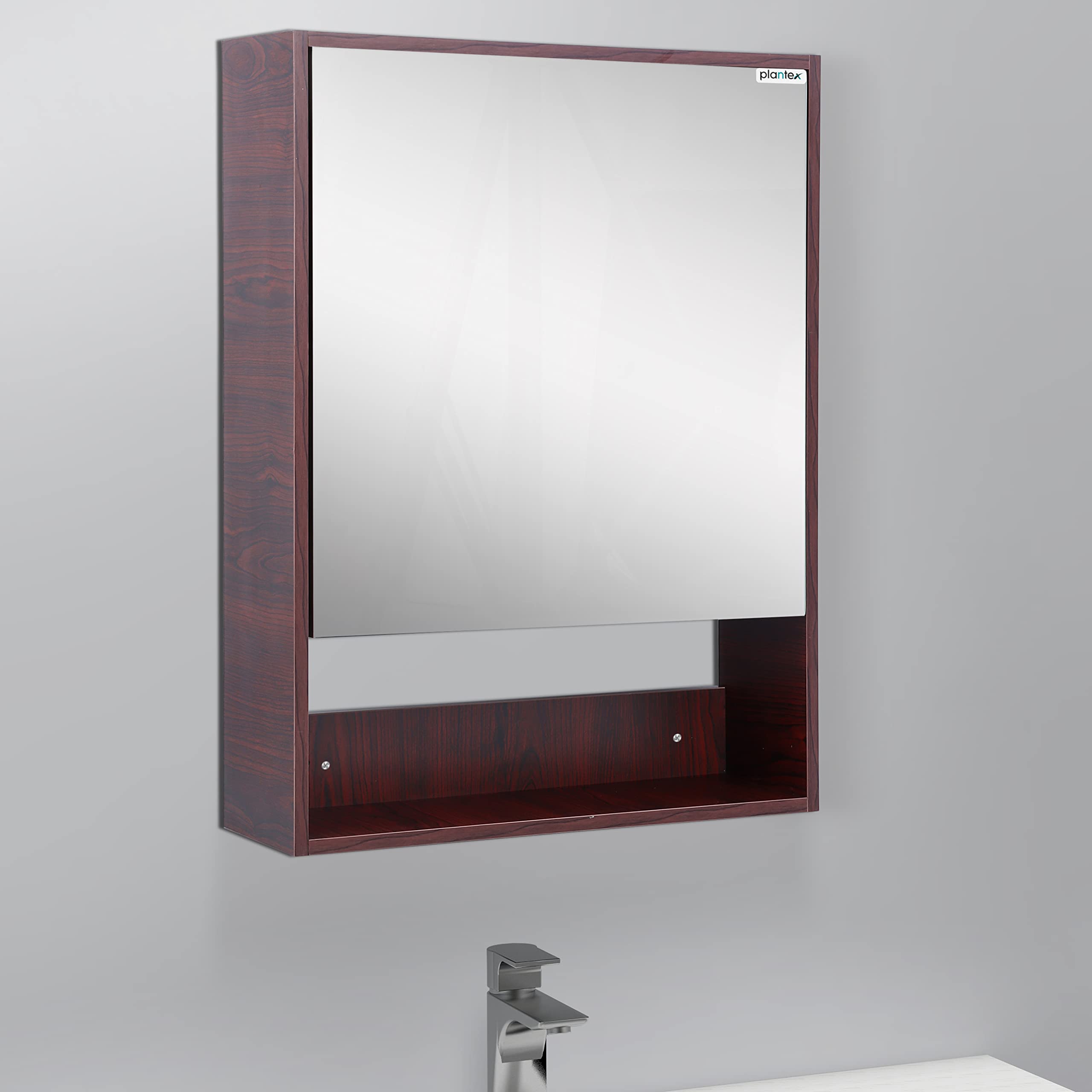 Plantex Bathroom Mirror Cabinet HDHMR Wood Rio Bathroom Organizer Cabinet 18 x 24 Inches Bathroom Accessories APS 6022 Rose Wood