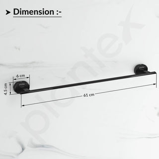Plantex J4 Stainless Steel 24 Inch Towel Rod for Bathroom/Towel Holder in Bathroom/Towel Holder/Bathroom Accessories (PVD Black Finish) Onix