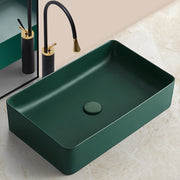 Plantex Rectangular Ceramic Wash Basin / Tabletop Wash Basin/ Wash Basin for Bathroom (Aqua Green) (13 x 23 x 4 Inch)