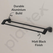 Plantex Space Aluminium Dual Towel Rod For Bathroom/Towel Holder/Towel hanger/Towel Stand/Bathroom Accessories Set(971, Black)