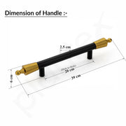 Plantex Heavy Duty Door Handle for Main Door/14-inches Main Door Handle/Pull Push Door Handle for Wooden & Glass Door - Pack of 1 (Black and Gold) - 3 Years Warranty