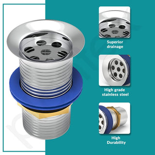 Plantex Stainless Steel 4 inch Full Thread Waste Coupling for Wash Basin/Coupling for Sink - Pack of 1 (Silver)