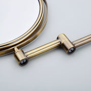 Plantex Brass And 304 Grade Stainless Steel Body Two-Sided 360Â° Swivel Mirror/Bathroom Mirror/Makeup Mirror/Vanity Mirror Wall Mounted (8 Inches/Brass Antique) - Round