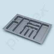 Plantex Cutlery tray for Kitchen Drawer/Cutlery Cosmetic Stationary Organizer/Cabinet Cutlery Tray Organizer for Modular Kitchen - (Grey-28.5x18.5 INCH)