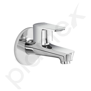 Plantex Water Tap for Bathroom with Water-Saving Tap/Wall Mount Bib Tap with Wall Flange and Teflon Tape/Basin Tap for Home (CRM-1281-Mirror Chrome Finish)