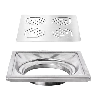 Plantex 304 Grade Stainless Steel Drain Cover/Drainage Cover/Drain Cover for Bathroom/Jali for Bathroom and Balcony- (6x6 inches)