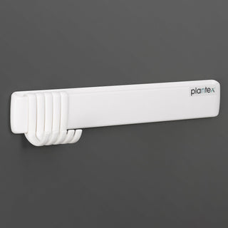 Plantex ABS Plastic Magnetic Hook Rail with J-Shape/Hooks for Wall Without Drilling/Hook Rail Bar for Clothes/Towel/Keys (5 Hooks - White)