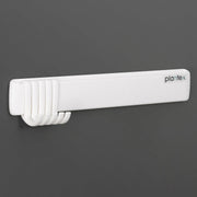 Plantex Magnetic Hook Rail with J-Shape/ABS Plastic Hooks for Wall Without Drilling/Hook Rail Bar for Clothes/Towel/Keys (5 Hooks - White)
