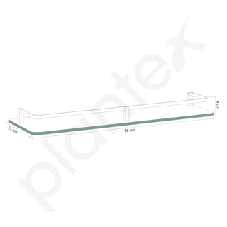 Plantex Frosted Glass Shelf for Bathroom/Shelf with Brass Railings and Brackets/Shelf for Living Room/Bedroom/Kitchen - Pack of 3 (15 x 6 inch, Brass Antique)