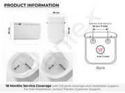 Plantex Wall Hung Ceramic Smart Commode/6 Ltr Water Tank Capacity with 18 Months Warranty/Auto Lid Opening/Touchless Operation/Digital Display & Water/Seat Temperature Control P-Trap (White)