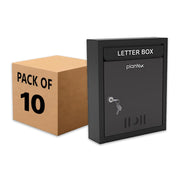 Plantex Letter Box/Post Box/Letter Box for Home gate/Suggestion Box for Office Use with Key Lock/Mail Box (Black) - Pack of 10 (Wall Mount)