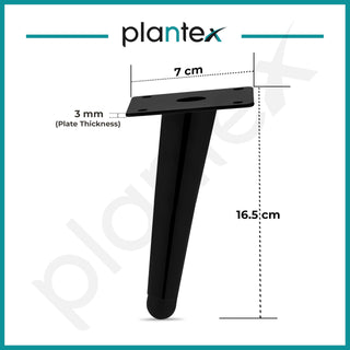 Plantex 6 Inch Sofa Legs for Bed Furniture/Sofa Legs for Table/Sofa Support Legs with Rubber Grip (Black, 6 Pcs)