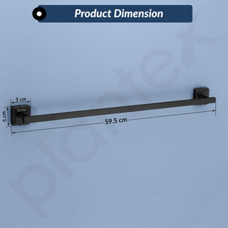 Plantex 304 Grade Stainless Steel Single Towel Rod for Bathroom/Towel Holder in Bathroom/Towel Hanger for Wash Basin/Bathroom Accessories (24 Inch - Black) Decan